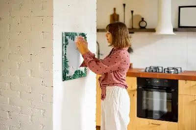 Quadro magnético de apagar a seco com moldura de monstera