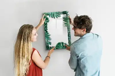 Quadro magnético de apagar a seco com moldura de monstera