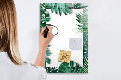 Quadro magnético de apagar a seco com moldura de monstera