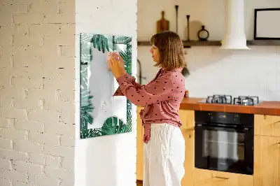 Quadro magnético de apagar a seco com moldura de monstera