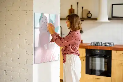 Quadro magnético de apagar a seco com estampa de padrão abstrato