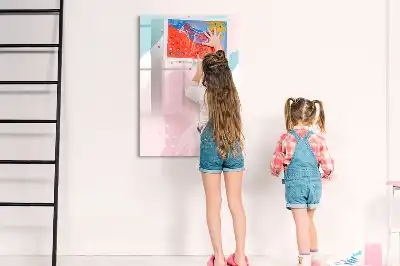 Quadro magnético de apagar a seco com estampa de padrão abstrato