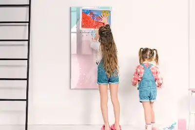 Quadro magnético de apagar a seco com estampa de padrão abstrato