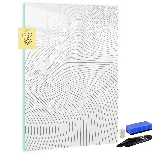 Quadro magnético de apagar a seco com linhas cinzas