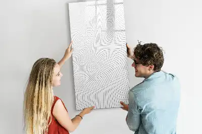 Quadro magnético de apagar a seco com linhas cinzas