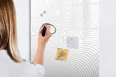 Quadro magnético de apagar a seco com linhas cinzas