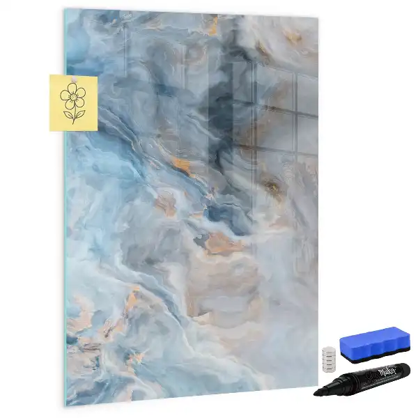 Quadro magnético de apagar a seco com padrão de mármore