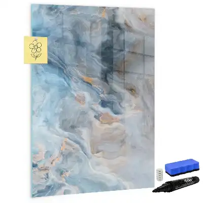 Quadro magnético de apagar a seco com padrão de mármore