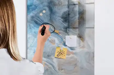 Quadro magnético de apagar a seco com padrão de mármore