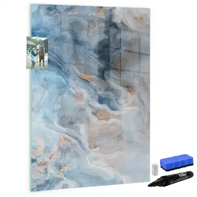 Quadro magnético de apagar a seco com padrão de mármore