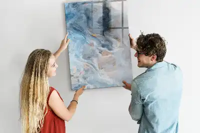 Quadro magnético de apagar a seco com padrão de mármore