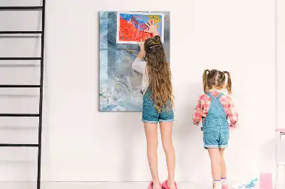 Quadro magnético de apagar a seco com padrão de mármore