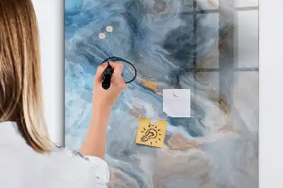 Quadro magnético de apagar a seco com padrão de mármore