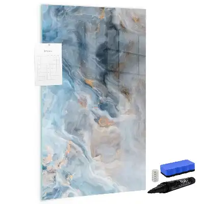 Quadro magnético de apagar a seco com padrão de mármore