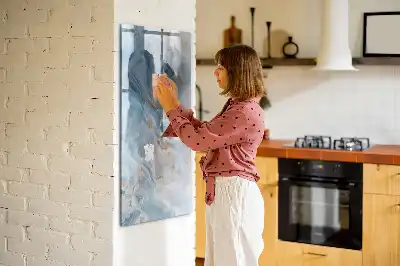 Quadro magnético de apagar a seco com padrão de mármore