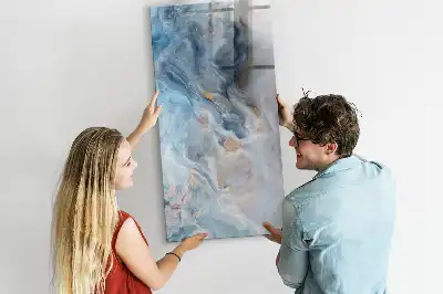 Quadro magnético de apagar a seco com padrão de mármore