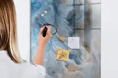 Quadro magnético de apagar a seco com padrão de mármore