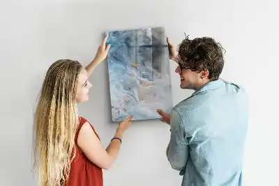 Quadro magnético de apagar a seco com padrão de mármore