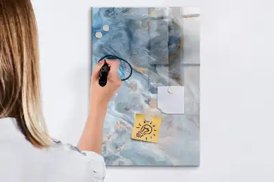 Quadro magnético de apagar a seco com padrão de mármore