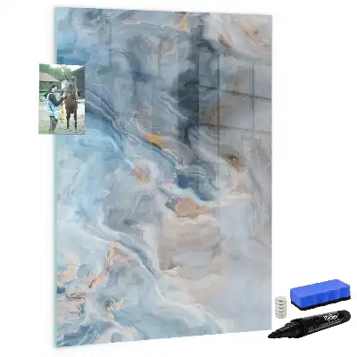 Quadro magnético de apagar a seco com padrão de mármore