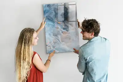Quadro magnético de apagar a seco com padrão de mármore
