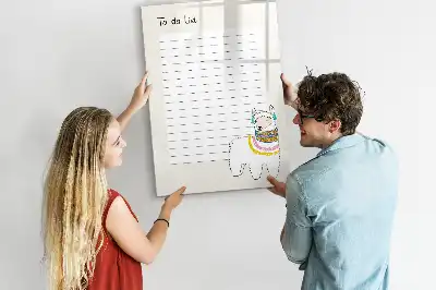Quadro magnético de apagar a seco lista de desejos