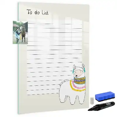 Quadro magnético de apagar a seco lista de desejos