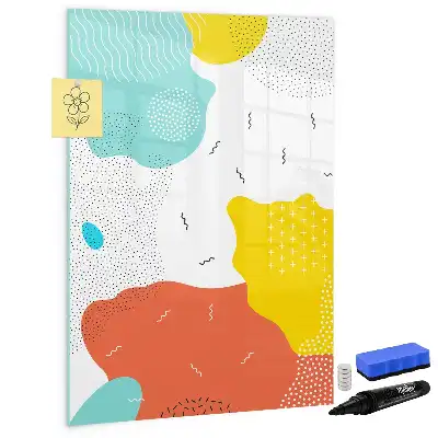 Quadro magnético de apagar a seco com desenho colorido