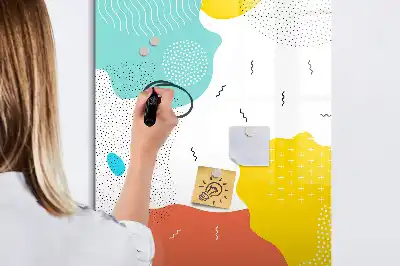 Quadro magnético de apagar a seco com desenho colorido