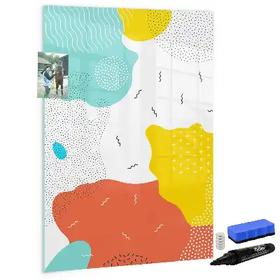 Quadro magnético de apagar a seco com desenho colorido