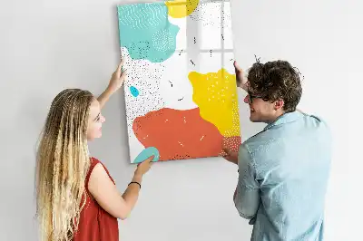 Quadro magnético de apagar a seco com desenho colorido