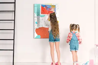 Quadro magnético de apagar a seco com desenho colorido