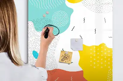 Quadro magnético de apagar a seco com desenho colorido