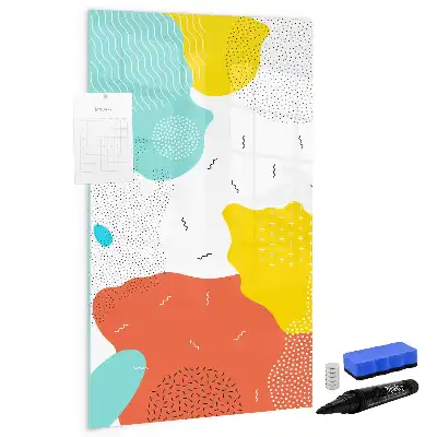 Quadro magnético de apagar a seco com desenho colorido