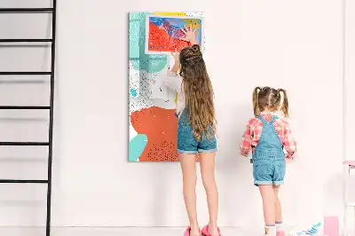 Quadro magnético de apagar a seco com desenho colorido