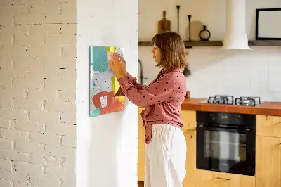 Quadro magnético de apagar a seco com desenho colorido