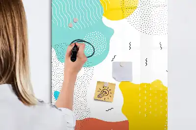 Quadro magnético de apagar a seco com desenho colorido
