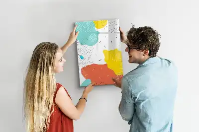 Quadro magnético de apagar a seco com desenho colorido
