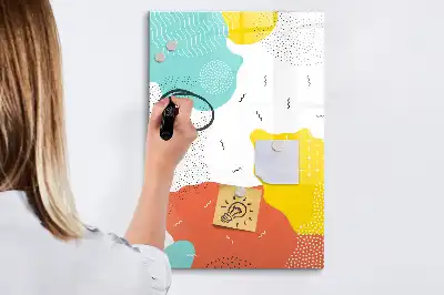 Quadro magnético de apagar a seco com desenho colorido
