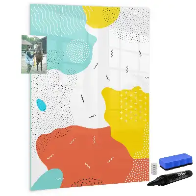 Quadro magnético de apagar a seco com desenho colorido