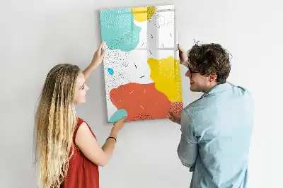 Quadro magnético de apagar a seco com desenho colorido