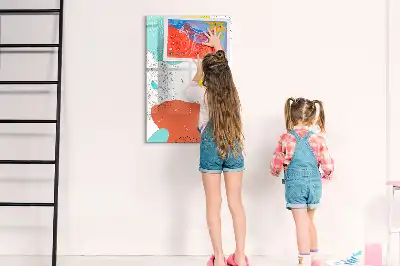 Quadro magnético de apagar a seco com desenho colorido