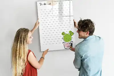 Quadro magnético de apagar a seco para lista de tarefas