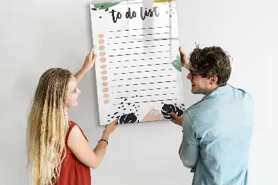 Quadro magnético de apagar a seco com lista de tarefas