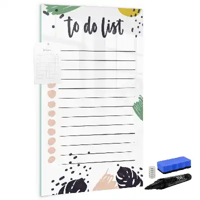 Quadro magnético de apagar a seco com lista de tarefas