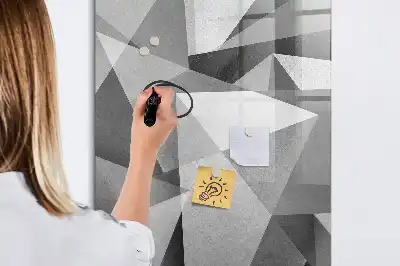 Quadro magnético de apagar a seco com estampa de abstração geométrica