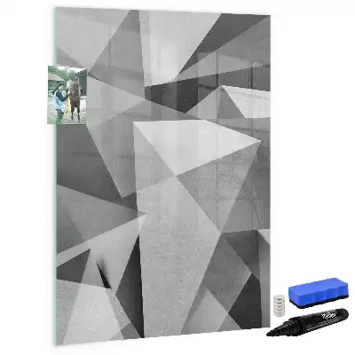 Quadro magnético de apagar a seco com estampa de abstração geométrica
