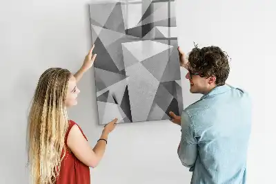 Quadro magnético de apagar a seco com estampa de abstração geométrica