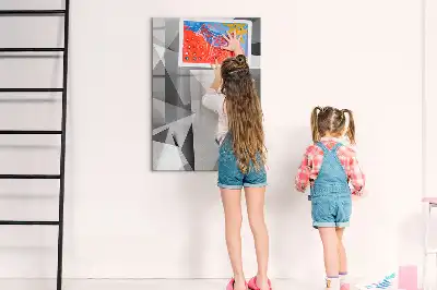 Quadro magnético de apagar a seco com estampa de abstração geométrica