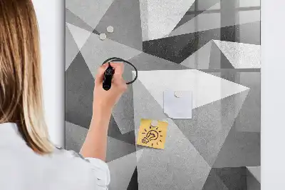 Quadro magnético de apagar a seco com estampa de abstração geométrica